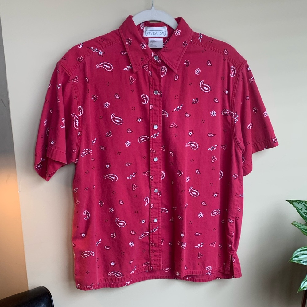 Vintage Paisley Cotton Shirt - Size M/L